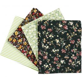 Patchworktyg, stl. 45x55 cm, 100 g, grön, 4 st./ 1 bunt [HOB-441831]