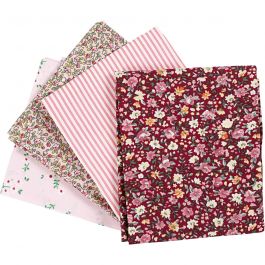 Patchworktyg, stl. 45x55 cm, 100 g, rosa, 4 st./ 1 bunt [HOB-441832]