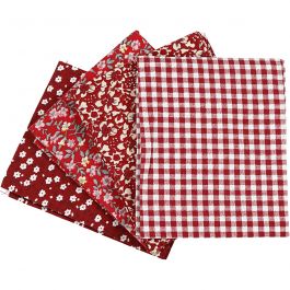 Patchworktyg, stl. 45x55 cm, 100 g, röd, 4 st./ 1 bunt [HOB-441833]