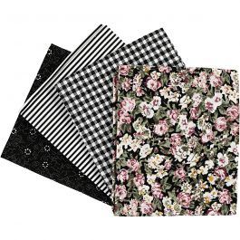 Patchworktyg, stl. 45x55 cm, 100 g, svart, 4 st./ 1 bunt [HOB-441834]