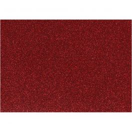 Stryktyg, A5, ark 148x210 mm, glitter, röd, 1 ark [HOB-44331]