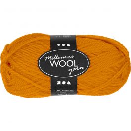 Melbourne ullgarn, L: 92 M, ockra, 50 g/ 1 nystan [HOB-44706]