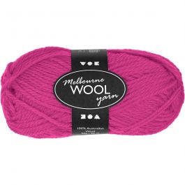 Melbourne ullgarn, L: 92 M, neonrosa, 50 g/ 1 nystan [HOB-44709]