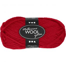 Melbourne ullgarn, L: 92 M, röd, 50 g/ 1 nystan [HOB-44716]
