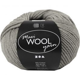 Ullgarn, L: 125 M, gråmelerad, 100 g/ 1 nystan [HOB-447418]