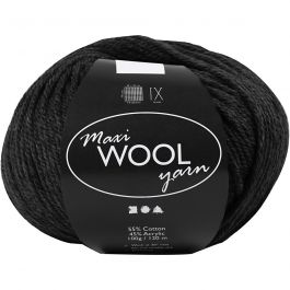 Ullgarn, L: 125 M, svart, 100 g/ 1 nystan [HOB-447420]