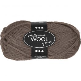 Melbourne ullgarn, L: 92 M, grå brun, 50 g/ 1 nystan [HOB-44783]