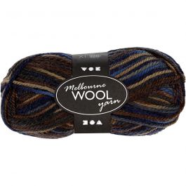 Melbourne ullgarn, L: 92 M, brun harmoni, 50 g/ 1 nystan [HOB-44794]