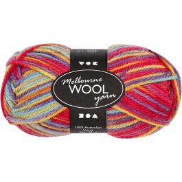 Melbourne ullgarn, L: 92 M, multicolour, 50 g/ 1 nystan [HOB-44796]