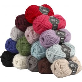 Sydney ullgarn, mixade färger, L: 50 m, Innehållet kan variera , 15x50 g/ 1 förp. [HOB-44797]