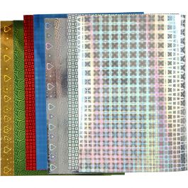 Holografipapper, A4, ark 210x297 mm, 120 g, 8 mix. ark/ 1 förp. [HOB-449470]