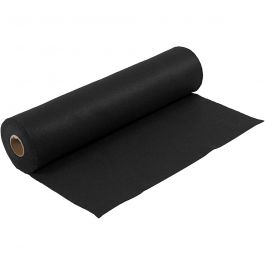 Hobbyfilt, B: 45 cm, tjocklek 1,5 mm, 180-200 g, svart, 5 m/ 1 rl. [HOB-45036]