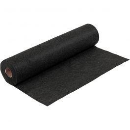 Hobbyfilt, B: 45 cm, tjocklek 1,5 mm, Melerad, 180-200 g, svart, 5 m/ 1 rl. [HOB-45038]