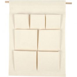 Upphänge med fickor, H: 46 cm, B: 34 cm, ljusnatur, 1 st. [HOB-49737]