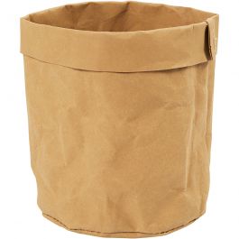 Förvaringspåse, H: 12 cm, Dia. 11 cm, 350 g, ljusbrun, 1 st. [HOB-49888]