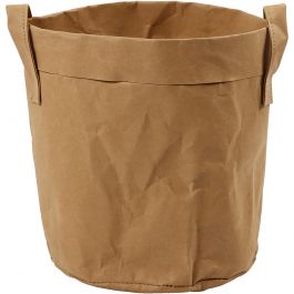 Förvaringspåse, H: 20 cm, Dia. 19,5 cm, 350 g, ljusbrun, 1 st. [HOB-49889]