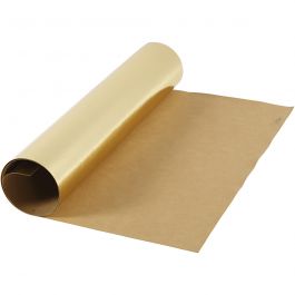 Läderpapper, B: 49 cm, enfärgad,folie, 350 g, guld, 1 m/ 1 rl. [HOB-498948]