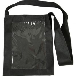 Väska med plastfront, stl. 40x34x8 cm, svart, 1 st. [HOB-49981]