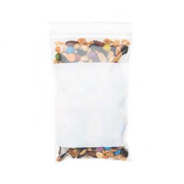 Blixtlåspåsar med Skrivfält 12,5x20,5cm PE 100 mikron (100 st) [4WE58]