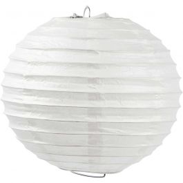 Papperslampa, Rund, Dia. 20 cm, vit, 1 st. [HOB-500280]