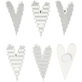 Stickers, Avlånga hjärtan, stl. 25x45 mm, 8 st./ 1 förp. [HOB-500590]