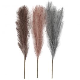 Pampasgräs, L: 50 cm, dusty blue, frostad lila, gml. rosa, 3 st./ 1 bunt [HOB-50206]