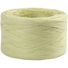 Raffia Pappersgarn, B: 7-8 mm, ljusgrön, 100 m/ 1 rl. [HOB-503295]