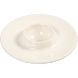Äggkoppar, vit, Dia. 9,8 cm, Hålstl. 3,9 cm, 4 st./ 1 låda [HOB-505490]