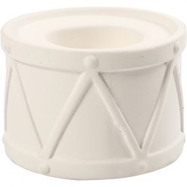 Ljusstakar, H: 6,6 cm, Dia. 9,3 cm, Hålstl. 2,2+4 cm, vit, 2 st./ 1 förp. [HOB-50575]