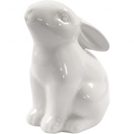 Hare, H: 9 cm, Dia. 5,5 cm, vit, 12 st./ 1 förp. [HOB-50579]