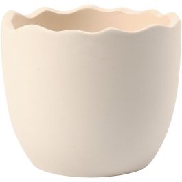 Äggskal, H: 6,3 cm, Dia. 7,5 cm, vit, 24 st./ 1 förp. [HOB-50647]