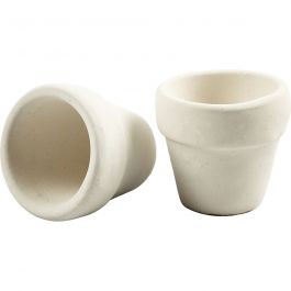 Krukor, H: 4,6 cm, Dia. 5,2 cm, vit, 48 st./ 1 förp. [HOB-50649]