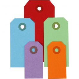 Manillamärken, stl. 3x6+4x8+5x10 cm, 220 g, mixade färger, 500 st./ 1 förp. [HOB-51009]