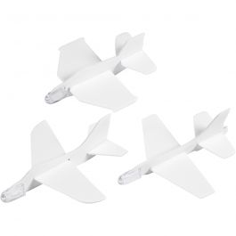 Flygplan, L: 11,5-12,5 cm, B: 11-12 cm, vit, 3 st./ 1 förp. [HOB-51233]