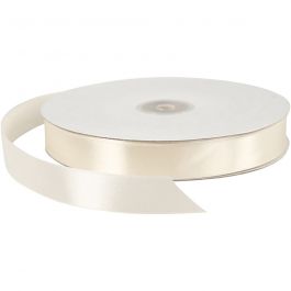 Satinband, B: 20 mm, råvit, 100 m/ 1 rl. [HOB-51368]