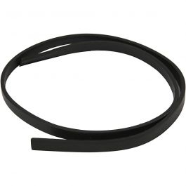 Imiterat Läderband, B: 10 mm, tjocklek 3 mm, svart, 1 m/ 1 förp. [HOB-51493]