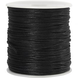 Bomullssnöre, tjocklek 1 mm, svart, 100 m/ 1 förp. [HOB-51514]