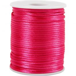 Satinsnöre, tjocklek 2 mm, rosa, 50 m/ 1 rl. [HOB-515516]