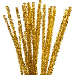 Piprensare, L: 30 cm, tjocklek 6 mm, glitter, guld, 24 st./ 1 förp. [HOB-51630]