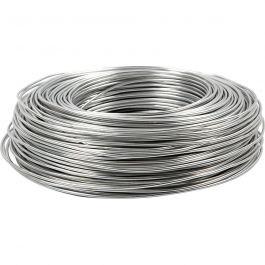 Aluminiumtråd, rund, tjocklek 2 mm, silver, 100 m/ 1 rl. [HOB-51715]
