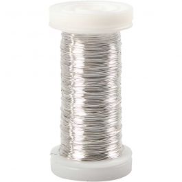 Försilvrad tråd, tjocklek 0,3 mm, försilvrad, 50 g, 100 m/ 1 rl. [HOB-51736]