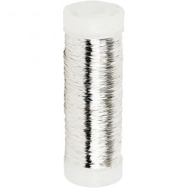 Försilvrad tråd, tjocklek 0,2 mm, försilvrad, 50 g, 110 m/ 1 rl. [HOB-51756]