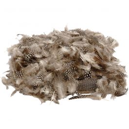 Pärlhönsfjädrar, natur, 50 g/ 1 förp. [HOB-51822]