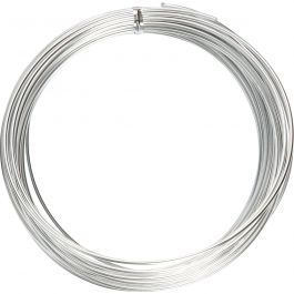 Aluminiumtråd, Rund, tjocklek 2 mm, silver, 10 m/ 1 rl. [HOB-518325]