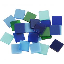 Minimosaik, stl. 10x10 mm, tjocklek 2 mm, blå/grön harmoni, 25 g/ 1 förp. [HOB-51930]