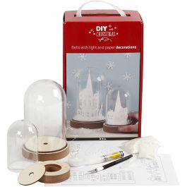 Materialset till kupa med invändig dekoration, H: 12,5+18 cm, 2 st./ 1 förp. [HOB-52167]