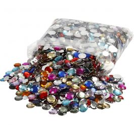 Rhinestones, Runda, Dia. 6+9+12 mm, mixade färger, 3600 st./ 1 förp. [HOB-52201]