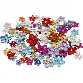 Rhinestones, Dia. 6+10+12 mm, mixade färger, 252 st./ 1 förp. [HOB-522030]