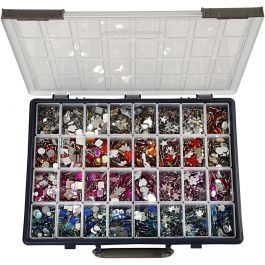 Rhinestones, Dia. 6-16 mm, mixade färger, 32x360 st./ 1 förp. [HOB-52240]