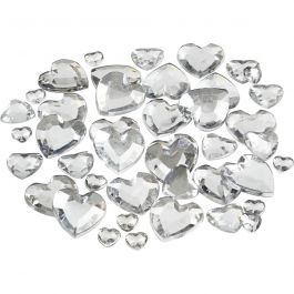 Rhinestones, stl. 6+10+14 mm, silver, 252 st./ 1 förp. [HOB-52242]